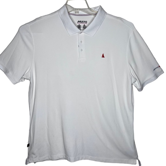Musto Mens White Evo Pro Lite Polo Shirt Big Tall Sz XXL UPF30 Moisture Wicking - Picture 1 of 11